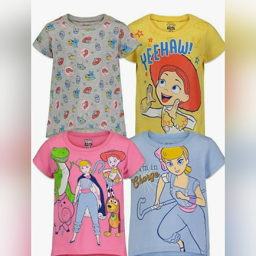 Toy Story Girls Short Sleeve T-shirts 4 Pack
